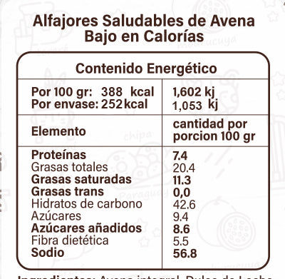 Alfajor de Avena Choco Blanco 65g